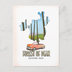 Forest Of Dean Gloucestershire England map Postcard