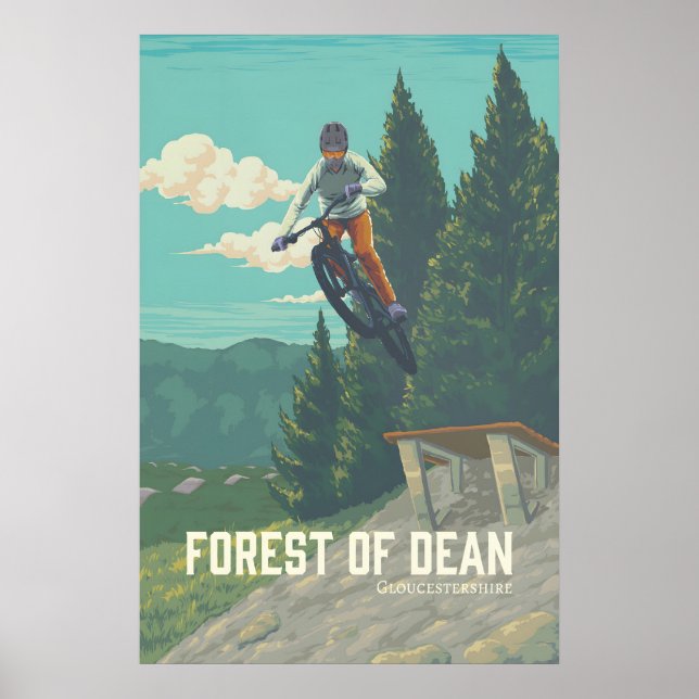 Forest of Dean Mountain Biking Travel Poster (Front)