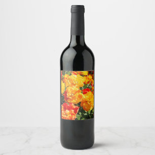 Forest of Fire Flowers Wine Label
