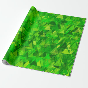 "Forest" of Green Triangle Shapes Pattern Wrapping Paper
