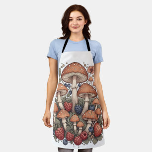 Forest of Mushrooms and Berries Apron