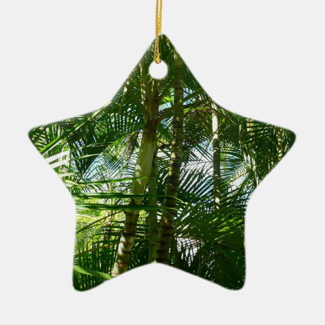 Forest of Palm Trees Tropical Nature Ceramic Tree Decoration (Front)