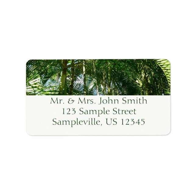 Forest of Palm Trees Tropical Nature Label (Front)