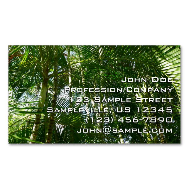 Forest of Palm Trees Tropical Nature Magnetic Business Card (Front)