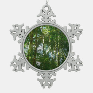 Forest of Palm Trees Tropical Nature Snowflake Pewter Christmas Ornament