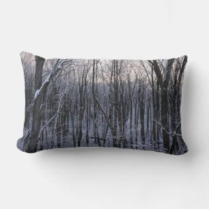 Forest of Snowy Trees Lumbar Cushion