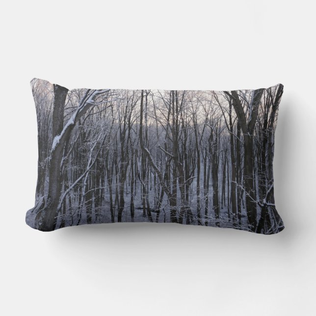 Forest of Snowy Trees Lumbar Cushion (Front)