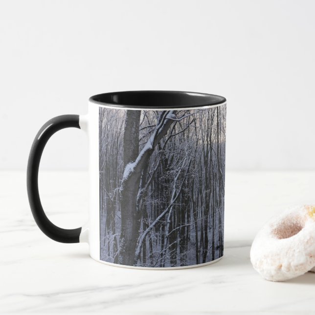 Forest of Snowy Trees Mug (With Donut)