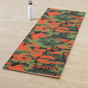 Forest Orange and Green Camouflage Camo your Yoga Mat