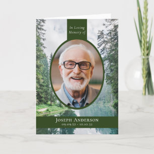 Forest Outdoors Photo Funeral Memorial Service Program
