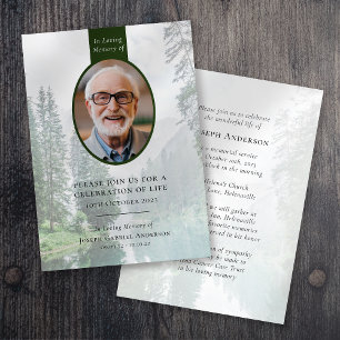 Forest Oval   Funeral Memorial Celebration of Life Invitation