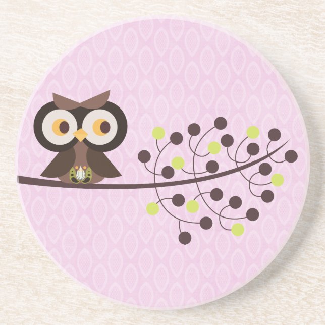 Forest Owl Woodland Hoot Night Coasters (Front)