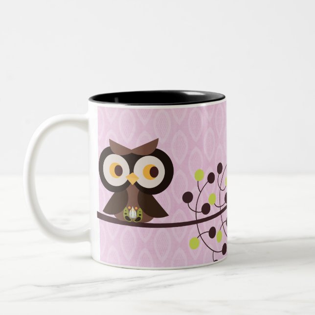 Forest Owl Woodland Hoot Night Coffee Mug Cup (Left)