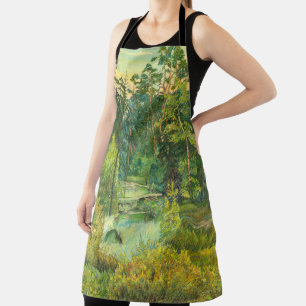 Forest  painting  watercolor apron