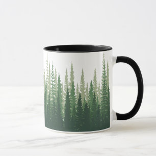 Forest panorama view pines spruce nature landscape mug
