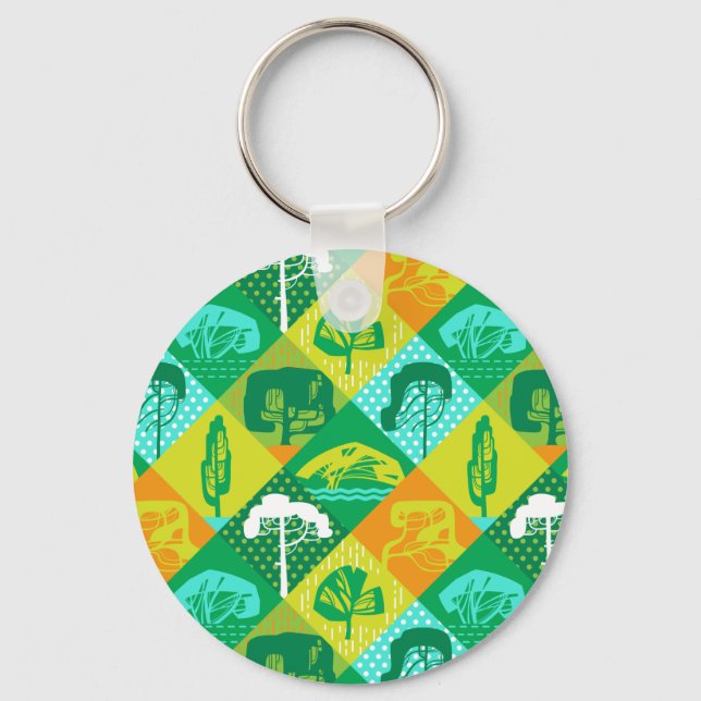 Forest patchwork key ring (Front)