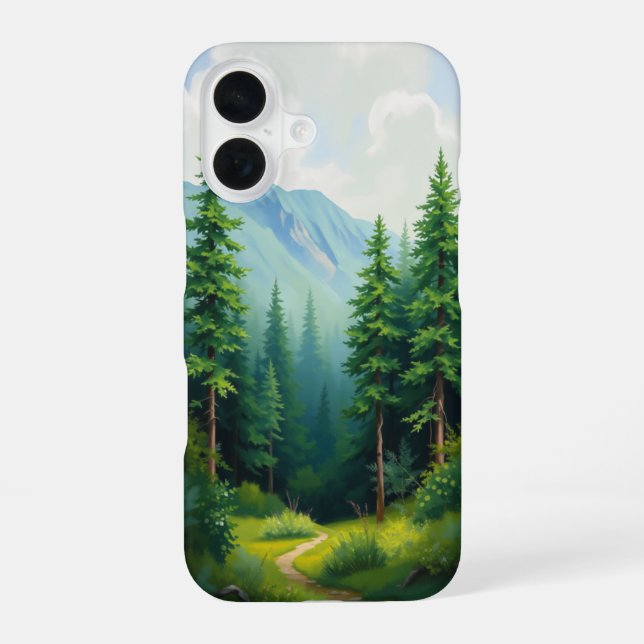 Forest Path: A Serene Escape iPhone 16 Case (Back)