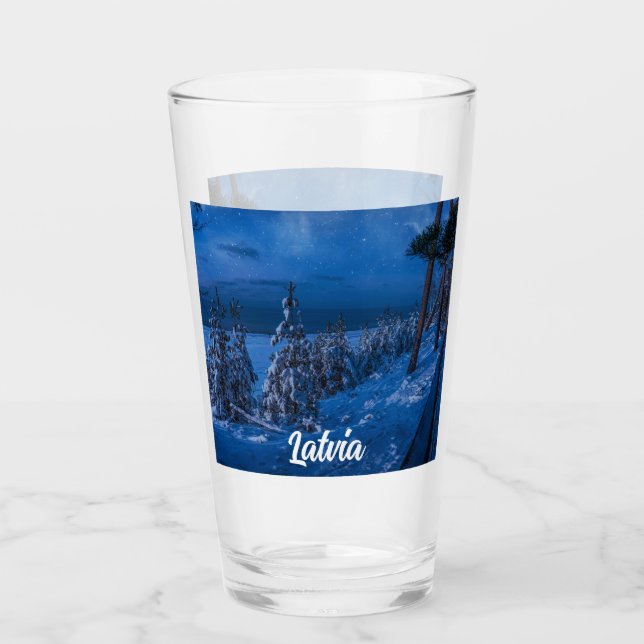 Forest path at winter night glass (Front)