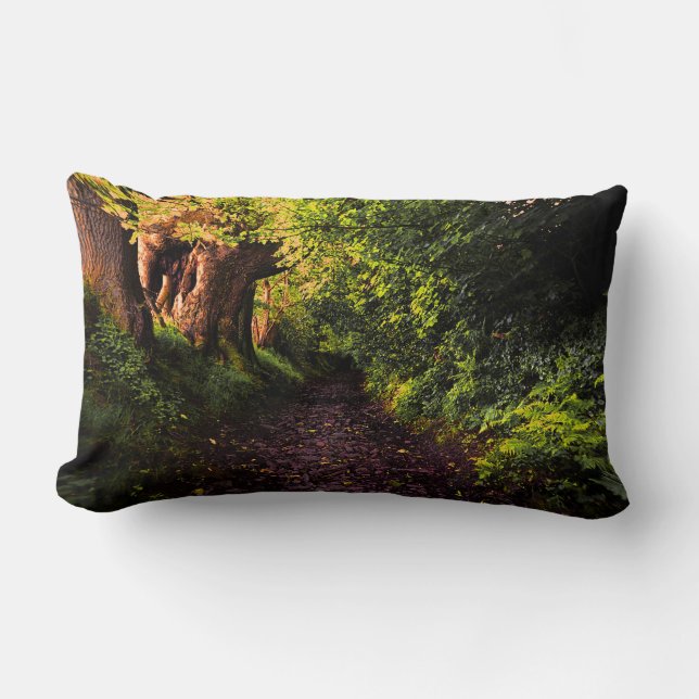 Forest Path by Alexandra Cook Lumbar Cushion (Front)