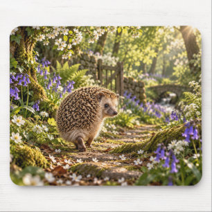Forest Path Hedgehog Design Mouse Pad