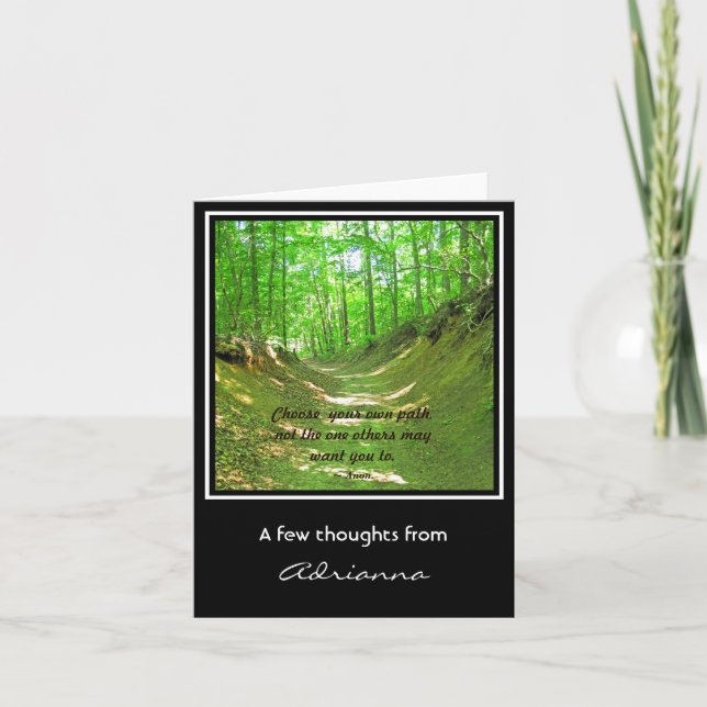 Forest Path Personalised Note Card (Front)
