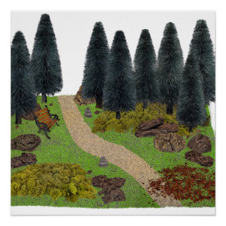 Forest Path through the Park Poster