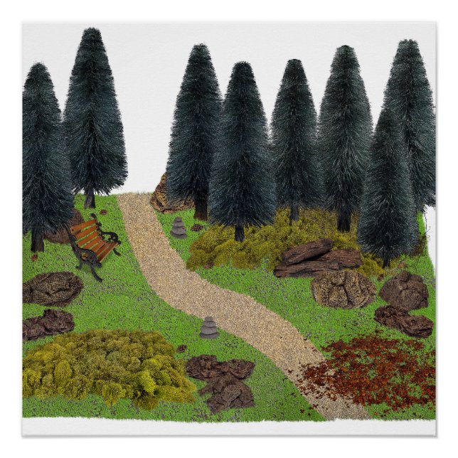 Forest Path through the Park Poster (Front)