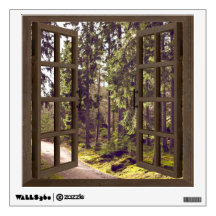 Forest Path Window Frame Wall Graphic