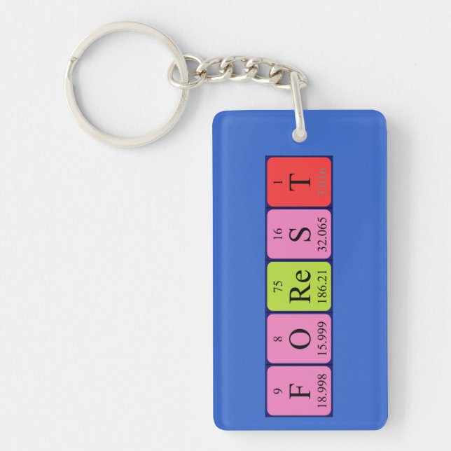 Forest periodic table name keyring (Front)