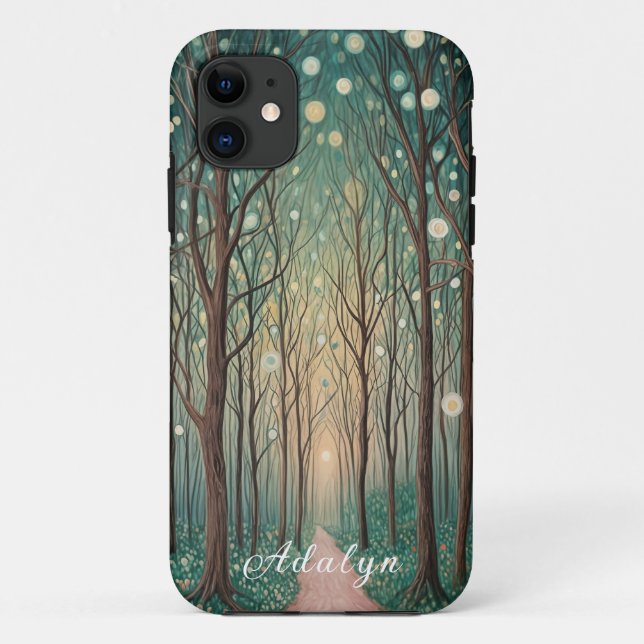 Forest Phantoms: Floating Lights in the Night Wood Case-Mate iPhone Case (Back)