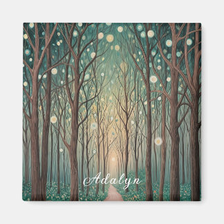 Forest Phantoms: Floating Lights in the Night Wood Magnet