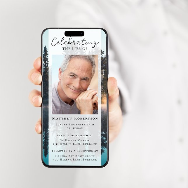 Forest Photo Funeral Digital Invitation (Creator Uploaded)