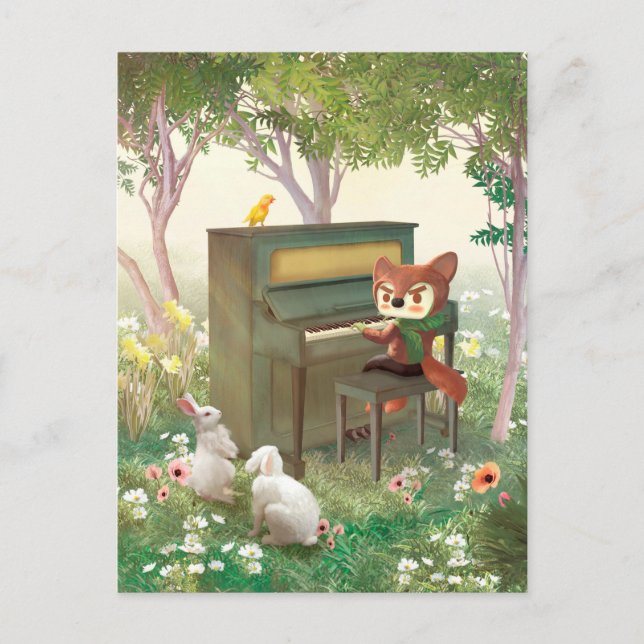 Forest Piano Concert Announcement Postcard (Front)