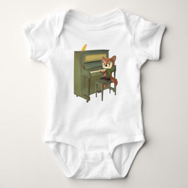 Forest Piano Concert Baby Bodysuit (Front)