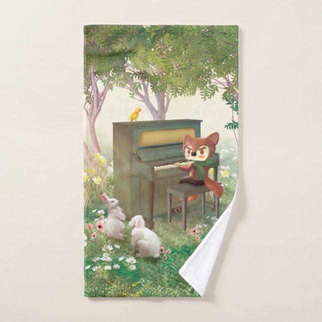Forest Piano Concert Hand Towel (Hand Towel)