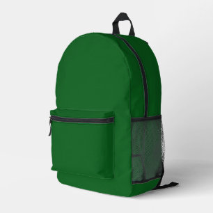 Forest Pine Green Solid Colour Printed Backpack