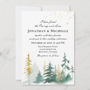 Forest Pine Trees All in One Christian Wedding Invitation