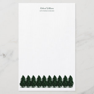 Forest Pine Trees Stationery