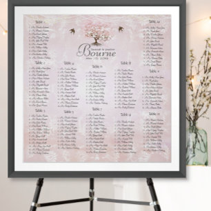 Forest Pink Heart Leaf Tree Poster