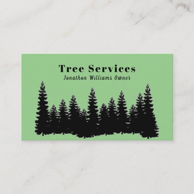 Forest Professional Tree Trimming Service Business Card (Front)