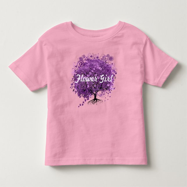 Forest Purple Heart Leaf Tree Wedding Toddler T-Shirt (Front)