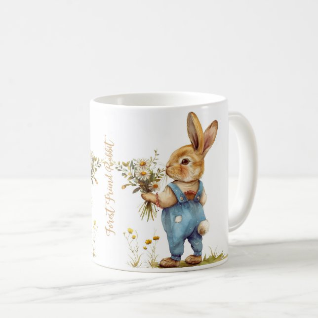 Forest Rabbit Mug – Your Woodland Friend (Front Right)