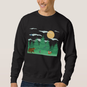 Forest Racoon Fox Bear Butterfly Bird Cartoon Sweatshirt