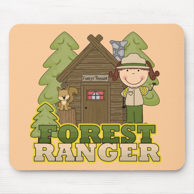 Forest Ranger - Brunette Girl Mouse Pad (Front)