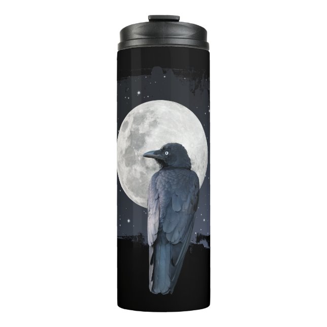 Forest Raven Cold Moon Thermal Tumbler (Front)