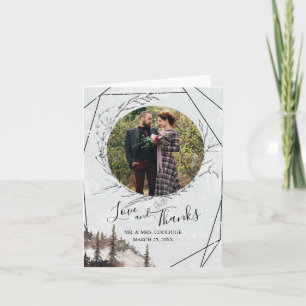 Forest, Raven, Wreath Folded Thank You Card