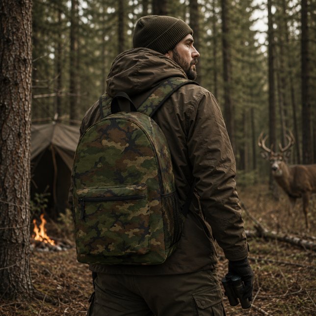 Forest Recon Woodland Camouflage Pattern Printed Backpack (Creator Uploaded)