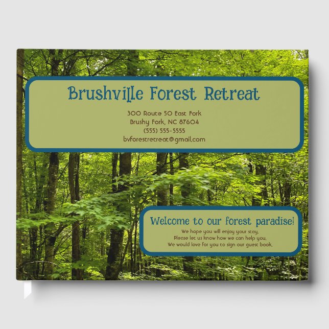 Forest Resort Vacation Rental Guest Book (Front)
