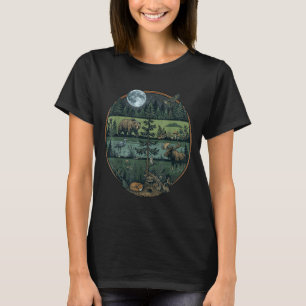 Forest retro trees nature wildlife outdoor men T-Shirt
