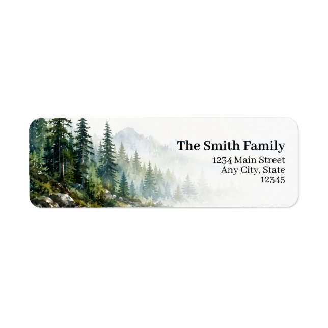 Forest Return Address Labels | Pine Trees (Front)